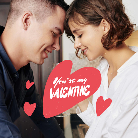 Tender Couple hugging on Valentine's Day Instagram – шаблон для дизайну