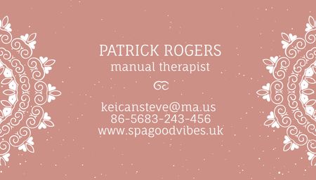 Offer of Manual Therapist Services Business Card US Design Template