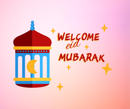 Template di design Beautiful Ramadan Greeting with Lantern Facebook