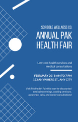 Annual Healthcare Fair Announcement In Blue