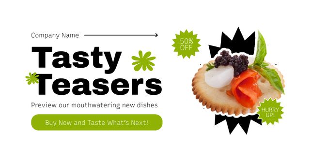 Catering Services Offer with Tasty Canape Facebook AD Design Template