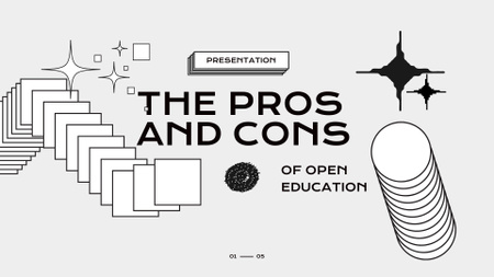 Ontwerpsjabloon van Presentation Wide van The Pros and Cons of Open Education