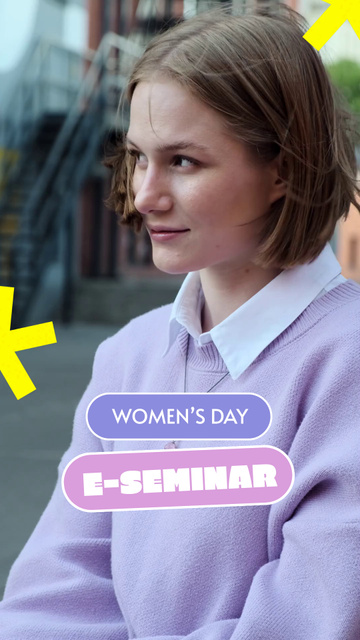Announcement Of E-seminar On Women's Day TikTok Video Modelo de Design