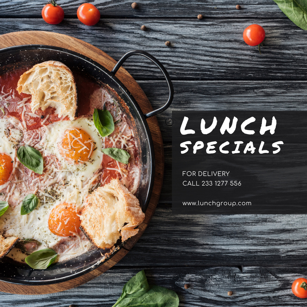 Lunch Specials with Omelet Instagram Modelo de Design