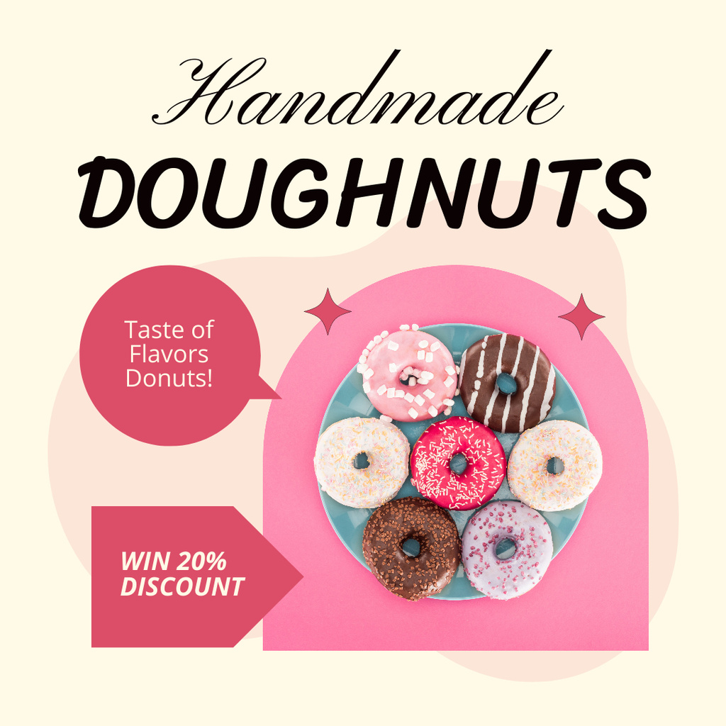Special Promo of Handmade Doughnuts Instagram Design Template