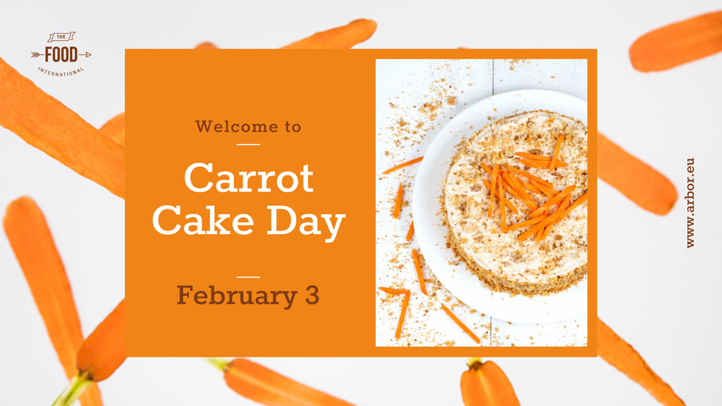 Carrot Cake Day Celebration FB event cover Modelo de Design