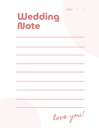 Wedding Preparation Checklist Notepad 107x139mm Design Template