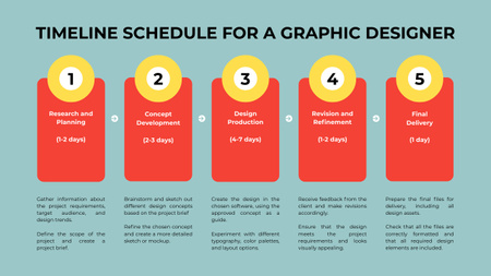 Designvorlage Schedule for Graphic Designer für Timeline