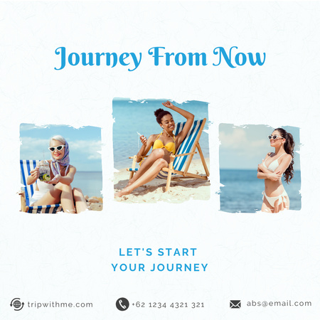 Ontwerpsjabloon van Instagram van Journey Inspiration with Woman on Vacation