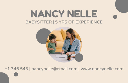 Experienced Babysitting Service Offer Business Card 85x55mm Design Template