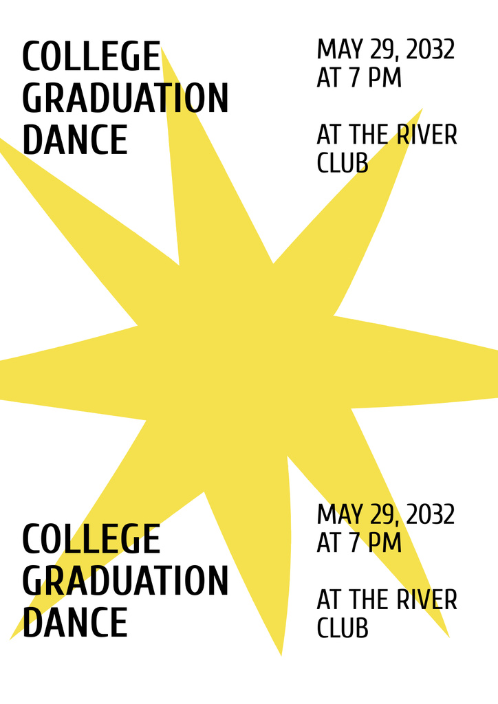 Graduation Party Event Announcement Poster Modelo de Design