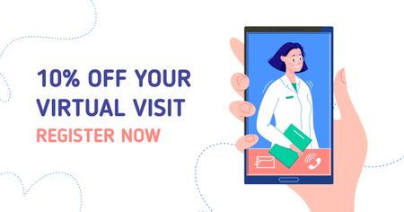 Online Medical Support services offer Facebook AD Design Template