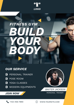 Template di design Fitness Gym Services Ad Poster