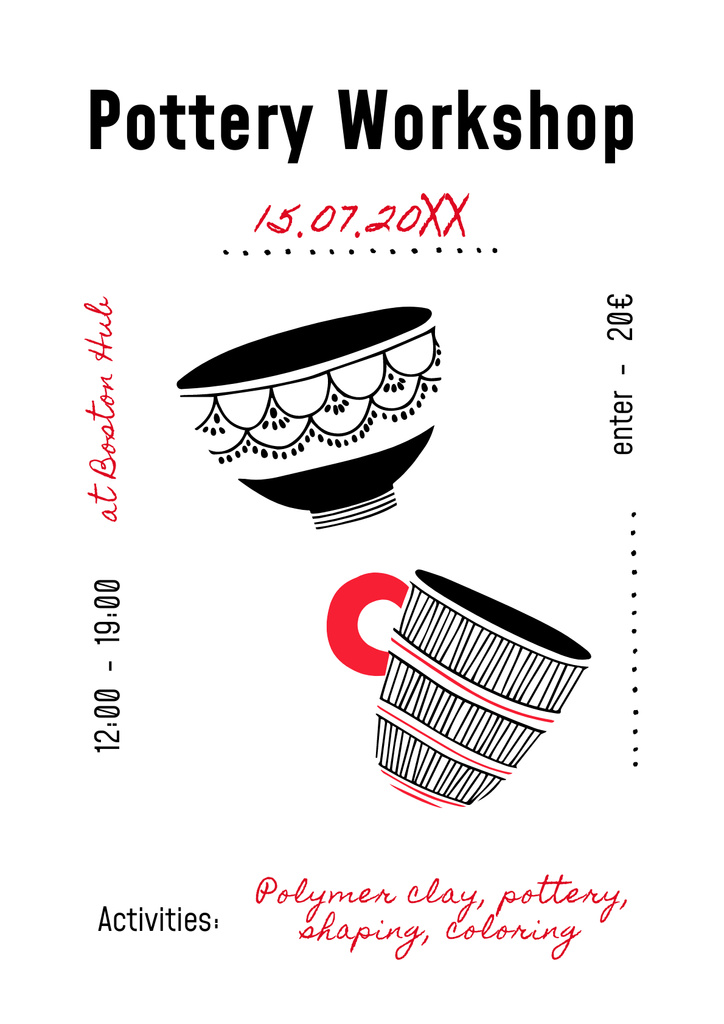 Plantilla de diseño de Pottery Workshop Ads Poster 