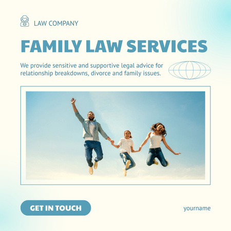 Family Legal Services Ad Instagram Design Template