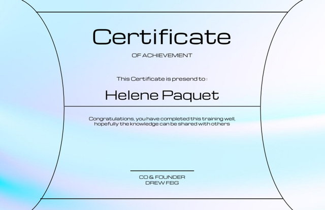 Award of Appreciation and Successful Completion of Course Certificate 5.5x8.5in Design Template