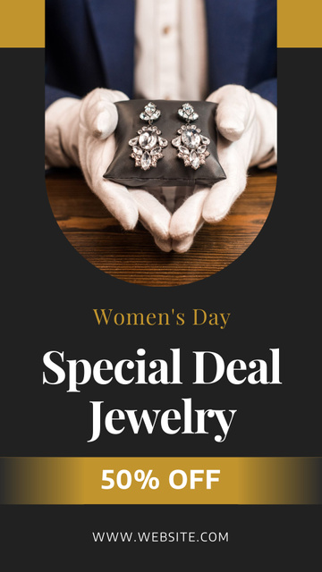 Special Offer of Jewelry on Women's Day Instagram Story Modelo de Design