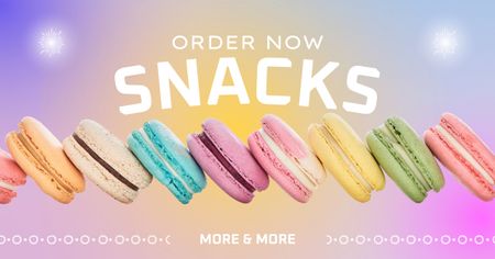 Modèle de visuel délicieux macarons colorés - Facebook AD