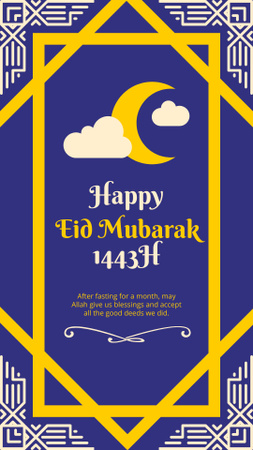Eid Mubarak Wishes Instagram Story Design Template