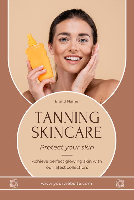Ontwerpsjabloon van Pinterest van Tanning Summer Cosmetics