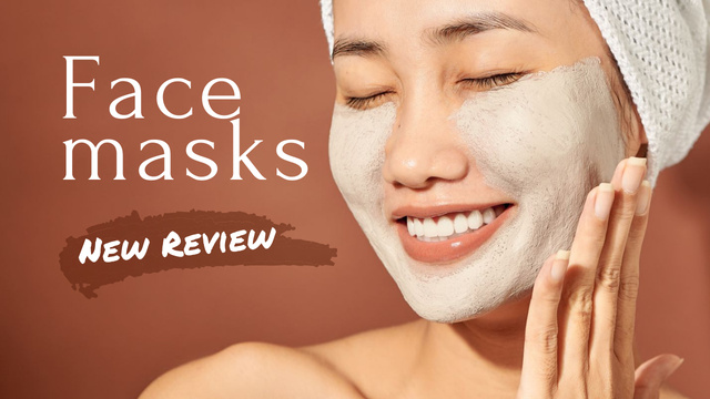 Woman Applying face Mask Youtube Thumbnailデザインテンプレート
