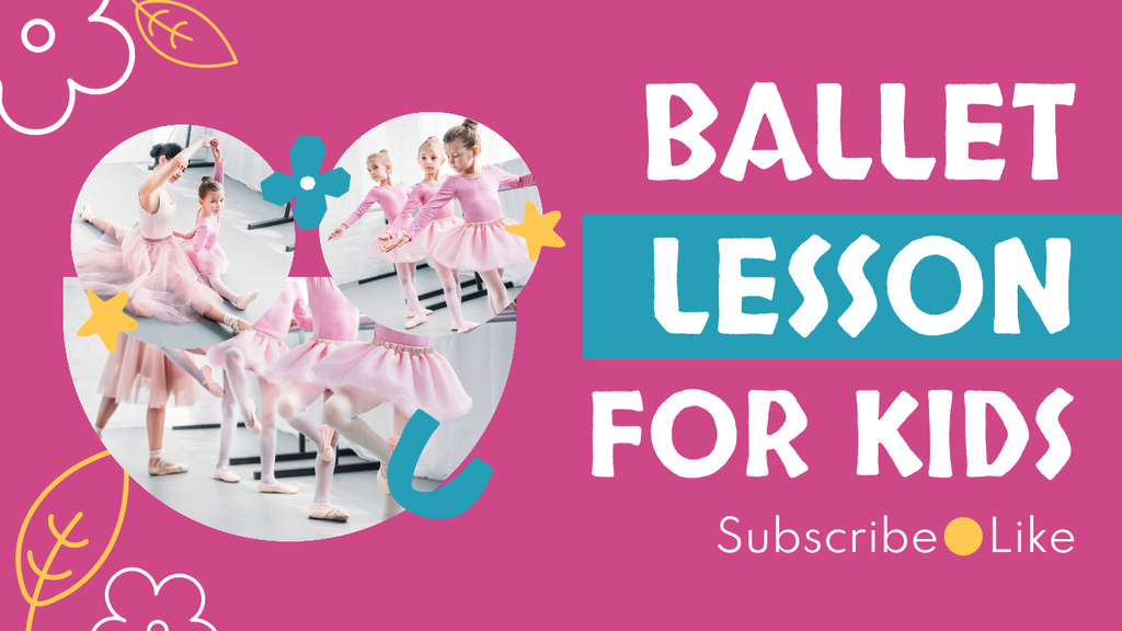 Ontwerpsjabloon van Youtube Thumbnail van Blog with Ballet Lessons for Kids
