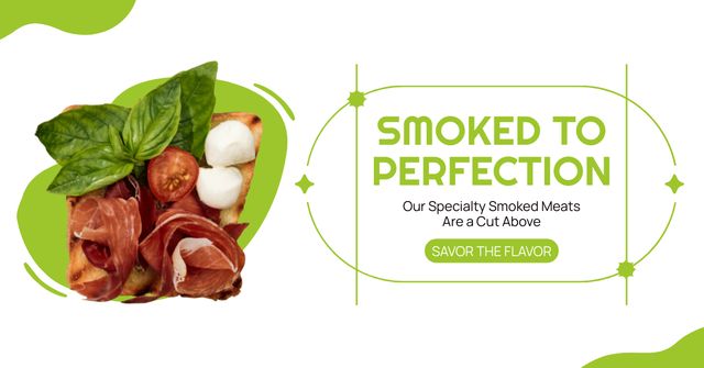 Smoked Meat Pieces Sale Facebook AD Design Template