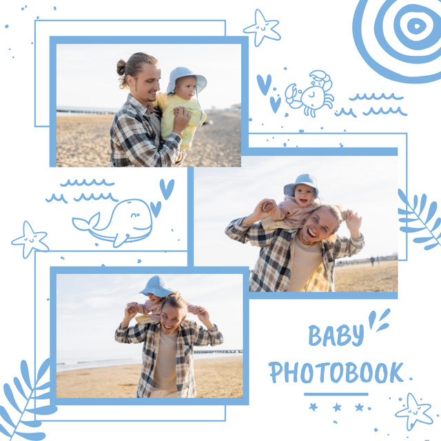 Lovely Family Photos on Beach Photo Bookデザインテンプレート