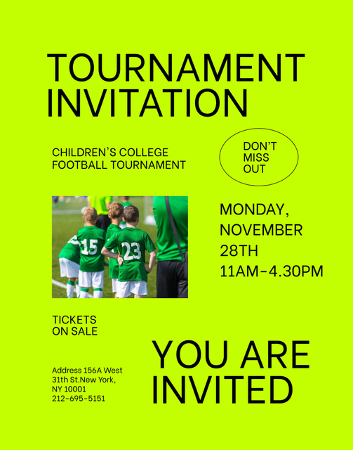 Ontwerpsjabloon van Poster 22x28in van Kids' Football Tournament Announcement