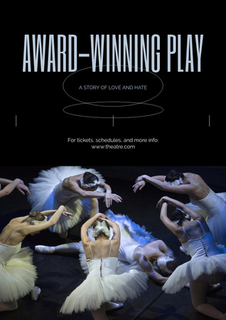 Famous Ballet Play Announcement Poster – шаблон для дизайну