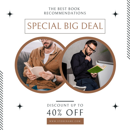 Book Special Sale Announcement Instagram tervezősablon