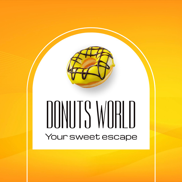 Sweet Doughnuts Shop Promotion With Slogan Animated Logo Πρότυπο σχεδίασης