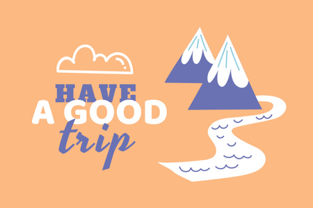 Have Good Trip Wishes on Beige Postcard 4x6in Design Template