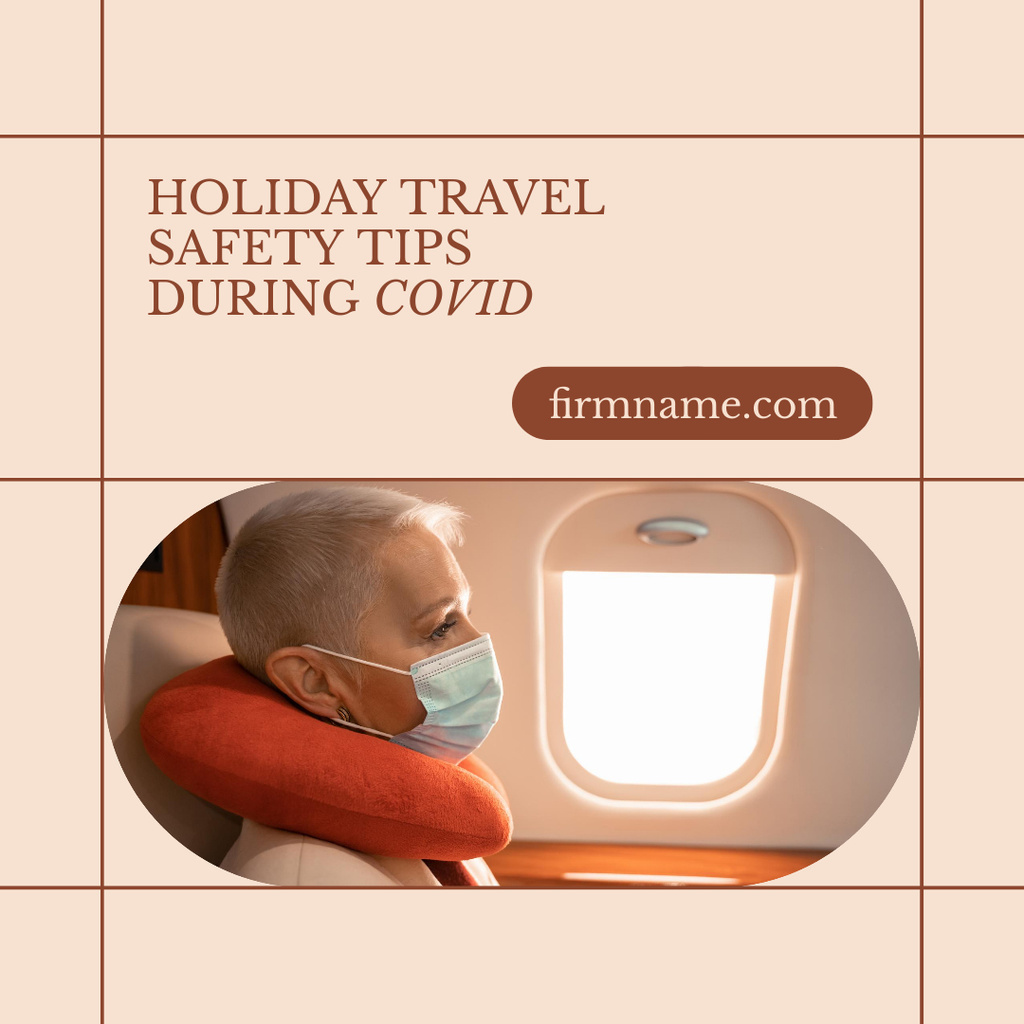 Holiday Travel Safety Tips During Covid Instagram Design Template