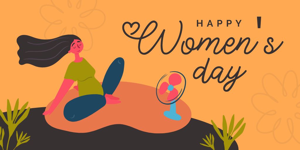 International Women's Day Greeting Twitter – шаблон для дизайну