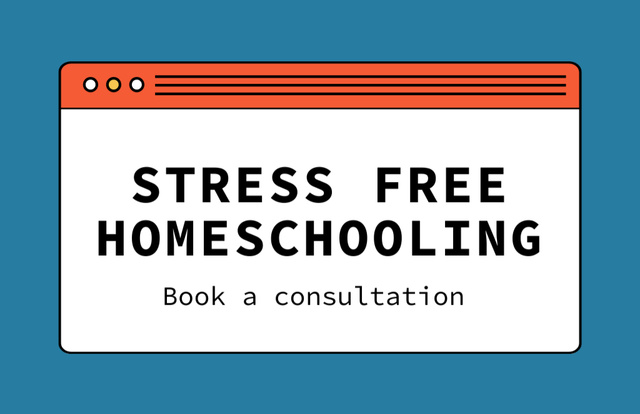 Homeschooling Service Offer on Blue and Orange Business Card 85x55mm Modelo de Design