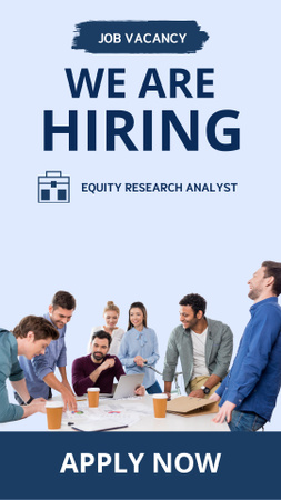 We Are Hiring Equity Research Analyst Instagram Story Design Template