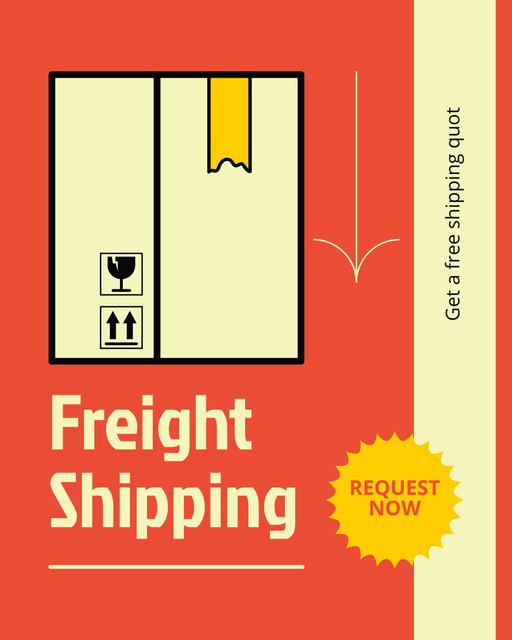 Freight Shipping Service for Fragile Parcels Instagram Post Vertical Design Template