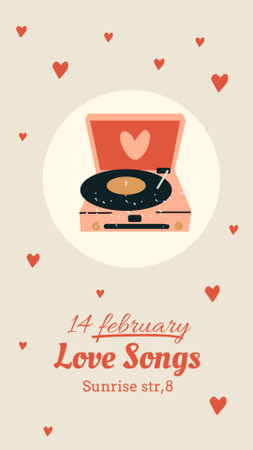 Valentine's Day Love Songs Instagram Story tervezősablon