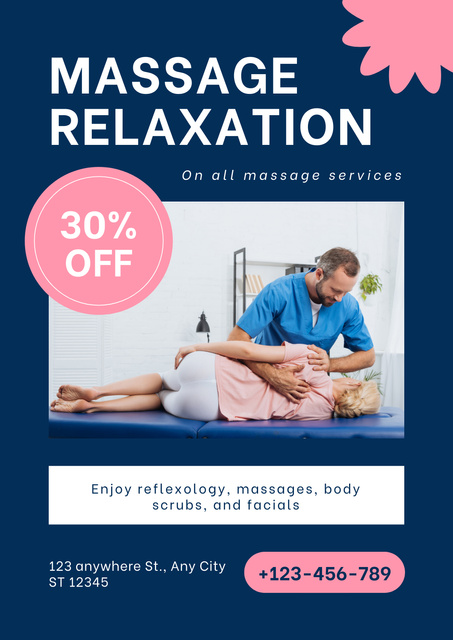 Discount on Massage Therapist Services Poster Tasarım Şablonu