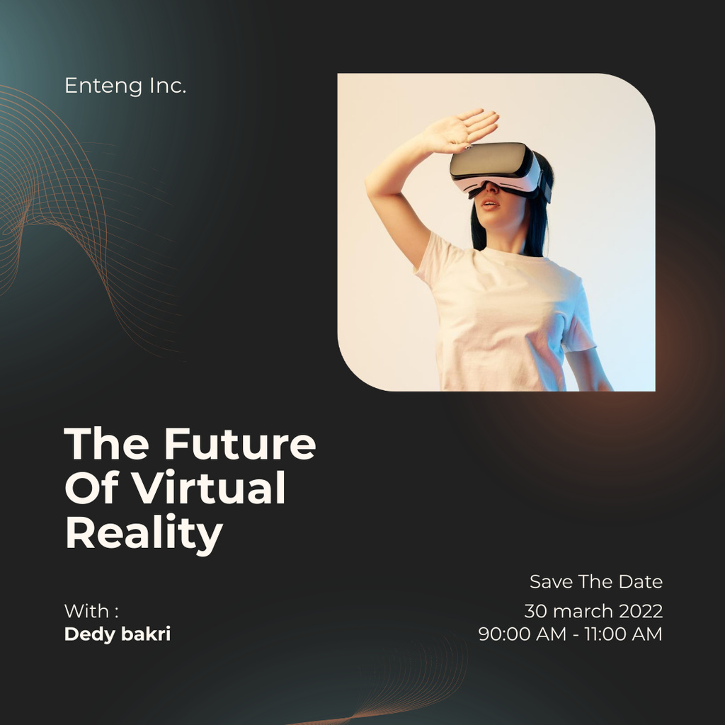 Girl in Virtual Reality Glasses Instagram tervezősablon