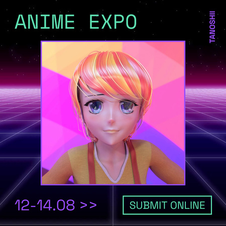 Anúncio da Expo Anime Animated Post Modelo de Design