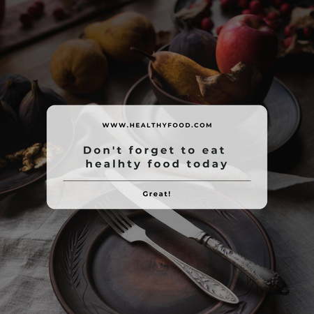 Modèle de visuel Reminder to Eat Healthy Food - Instagram AD