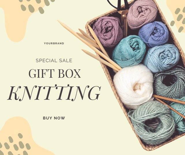 Designvorlage Knitting Gift Set für Facebook