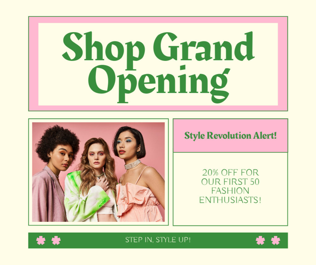 Plantilla de diseño de Garments Shop Grand Opening With Discount Facebook 