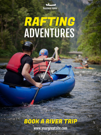 People on Rafting Poster 36x48in Design Template