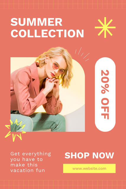 Summer Collection of Fashion Clothes Pinterest Design Template