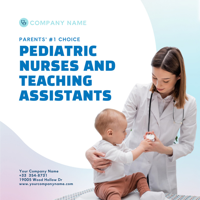 Ontwerpsjabloon van Instagram van Pediatric Nurses And Teaching Assistants Offer