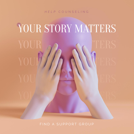 Psychological Help and Support Counseling Instagram Design Template
