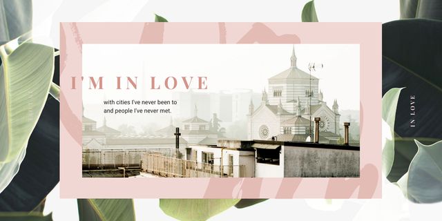 Designvorlage Quote About Love to Travel to New Cities für Image